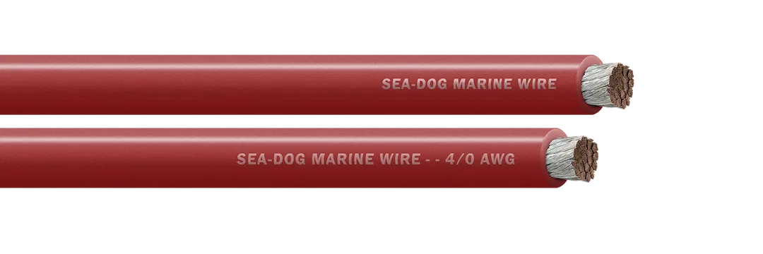 8041020 – SEA DOG Battery Cable, Without Terminal Red Positive 4/0 Gauge Tinned Copper 25 Foot Spool UL/ ABYC Certifi...